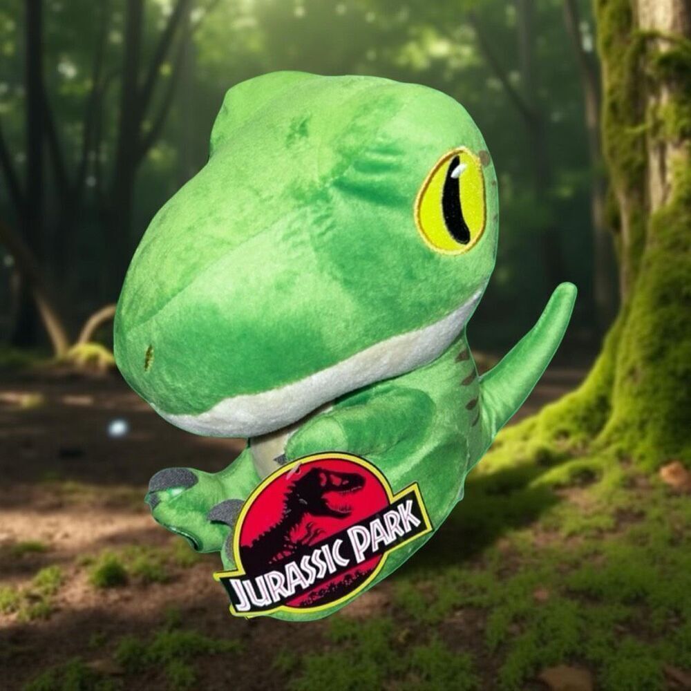 NWT 2022 Jurassic Park World Plush Green Velociraptor Dinosaur 6” Soft Dominion